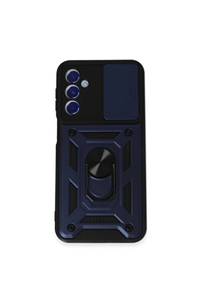 Twin Store حافظة جالاكسي M34 5G من السيليكون مع حلقة عدسة بارس - أزرق داكن