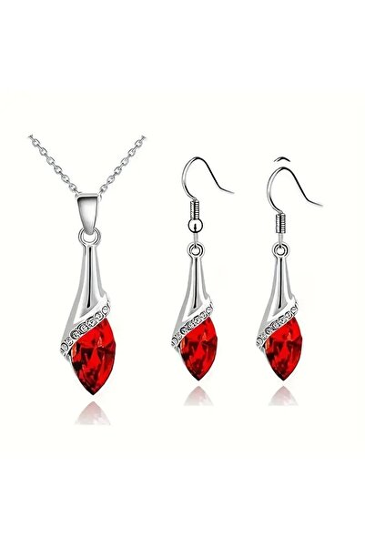 takantakana Jewelry Set with Color Options, Stone, and Zircon Stone Inlay (Ne...
