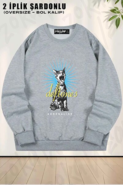 ZOKAWEAR Unisex Deftones, Adrenaline, pisică , Cat, Rock Metal cu imprimeu su...