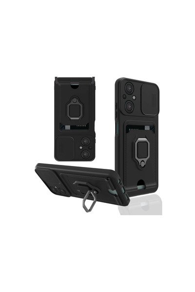 Twin Store حافظة بوكو M5 زوما من السيليكون مع حلقة لبطاقة الأعمال - أسود