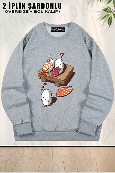 ZOKAWEAR Unisex Funny Sleep Walking Nigiri Sushi cu imprimeu supradimensionat...