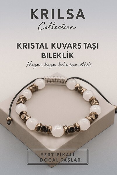 Erilsa Certified Crystal Quartz Natural Stone Bracelet – Protection Against E...