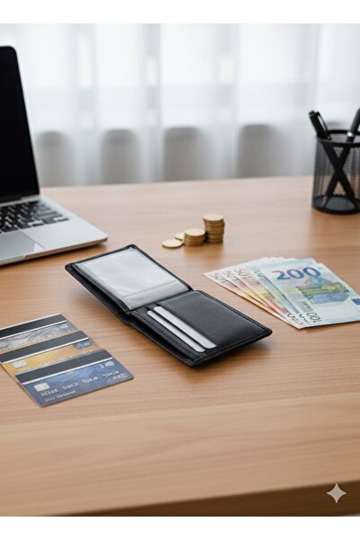 Newish Polo Genuine Leather Credit Card Holder Wallet Side Model