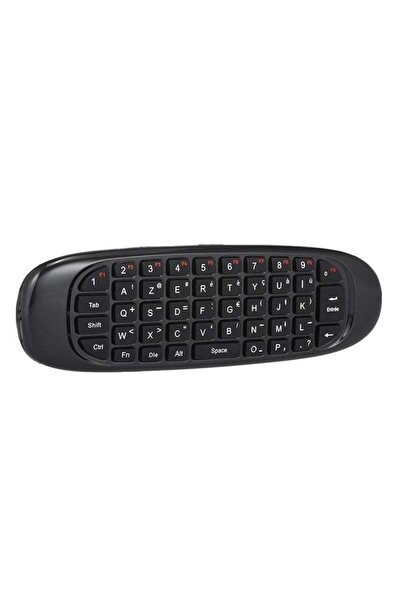 Generic Double Sided Wireless Keyboard Remote Control For Smart TV - Black