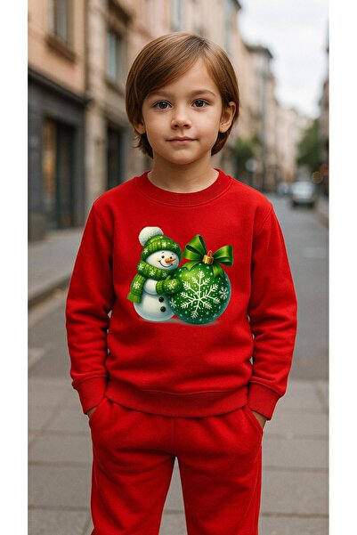 playwear سترة رياضية للأطفال YEŞİL KAR B مطبوع فتاة ولد برقبة دائرية 3 4-5-6-...