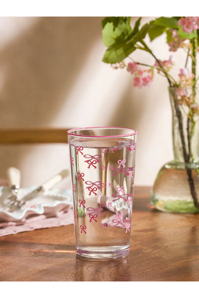 LC Waikiki Bow Printed Glass Cup 500 ml