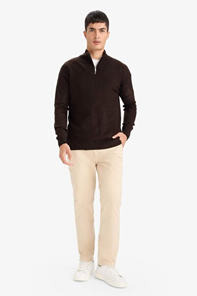 DeFacto Standard Fit Zippered Collar Knitwear Sweater F4620Ax25Wn