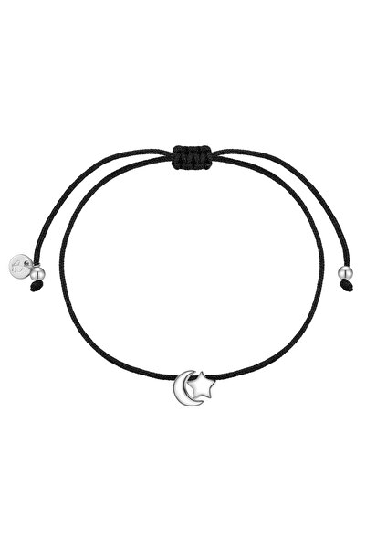 Glanzstücke München Textilarmband Armband Sterling Silber Textil (schwarz)