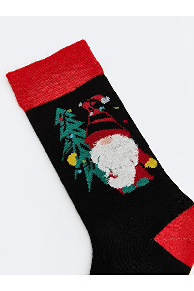 LC Waikiki Black New Year Themed Men's Boxer and Socks