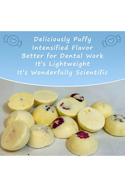 Crunchy Catchy Snacks Freeze dried Lemon Cheesecake Ice Cream Infused with Blackberries ( SUGAR FREE )