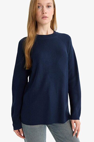 DeFacto Regular Fit Crew Neck Basic Plain Knitwear Sweater D6911Ax25Wn