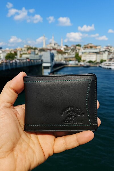 Newish Polo Genuine Leather Credit Card Holder Wallet Side Model