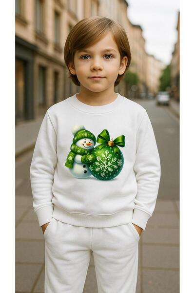 playwear Παιδικό Φούτερ Σετ Πράσινο Χιόνι με στάμπα για Κορίτσια και Αγόρια μ...