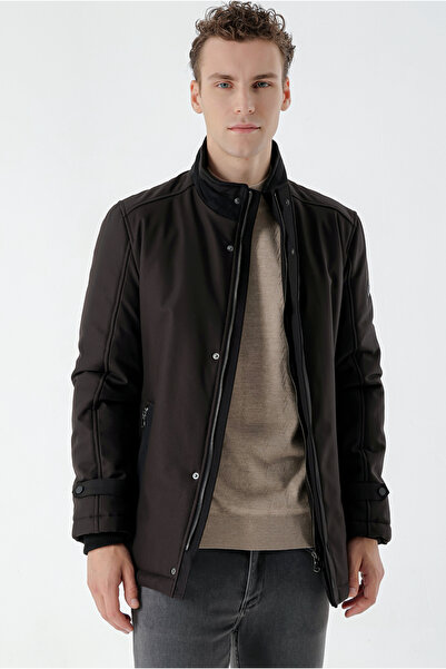 Morven Men's Black Aston Dynamic Fit Casual Cut Coat with Snap Fasteners and Side Pockets