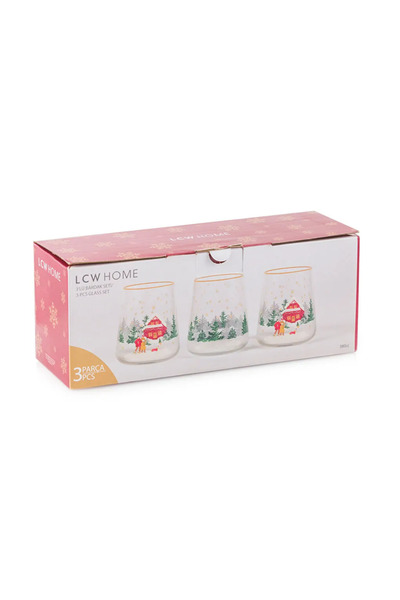 LC Waikiki Printed Glass Cup Set 3-Piece 380 ml