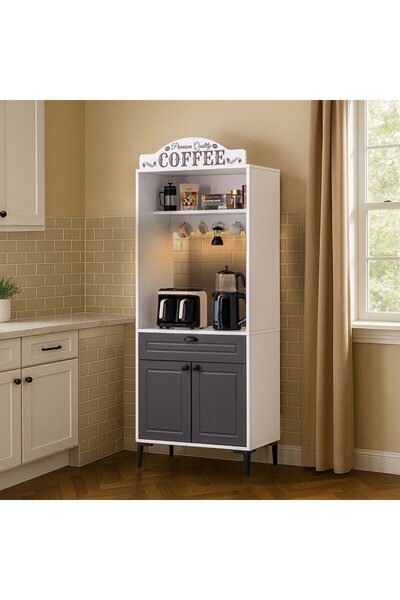 Setay Mobilya1 Kahve Köşesi, Pera Kahve Köşesi, Ledli Çok Amaçlı Dolap