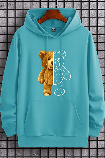 CLASSY.MODA Hanorac unisex cu supradimensionat fire O cu glugă cu model de ju...