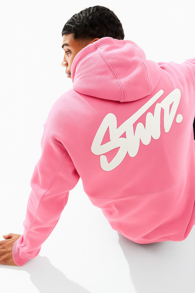 CLASSY.MODA Unisex 3 Thread O Oversized K Hooded Kangaroo Pocket Stwd Lettering Back B Printed Sweatshirt