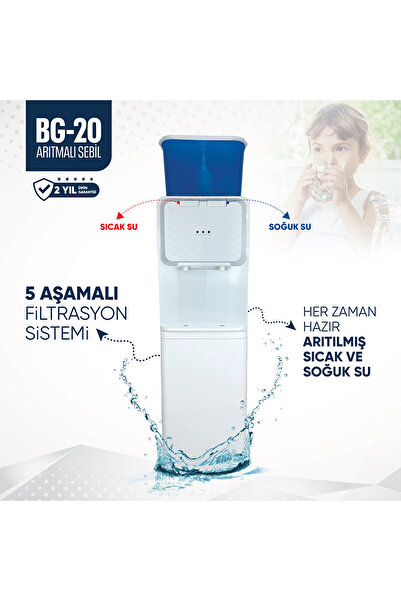 İdeal Mağaza Sicak Ve Soğuk 2 Musluklu Üstten Basmali Hazneli Aritmali Sebil