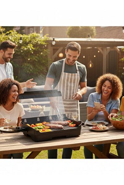 Arya Sinbo Cam Kapaklı Elektrikli Izgara Ayarlanabilir Termostatlı, Döküm Göv...