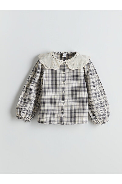 LC Waikiki Baby Collar Plaid Girl's Shirt