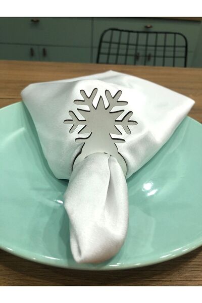 FOTO SHOP Yılbaşı Peçete Yüzüğü 6 Lı Yeniyıl Sunum Sofra Dekor Masa Peçetelik...