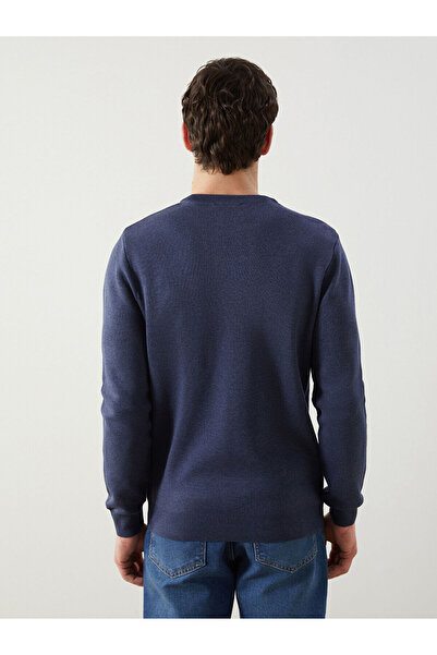 LC Waikiki LCWAIKIKI Classic Indigo B guler rotund Pulover pentru bărbați cu mânecă lungă