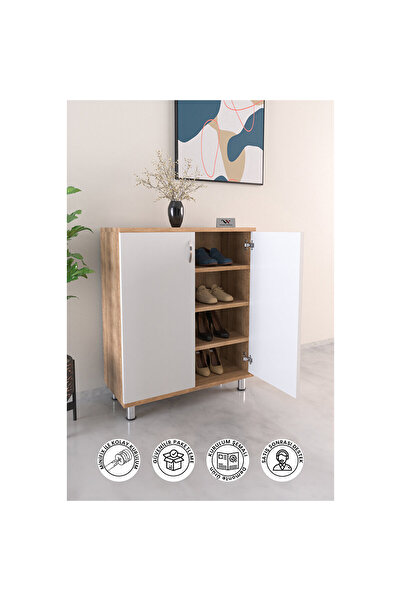 Victor Vallery 4 Raflı 2 Kapaklı Ayakkabı Dolabı Antre Hol Çok Amaçlı Ayakkab...