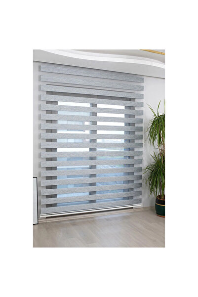 VENASSA Gri Bambu Zebra Stor Güneşlik Perde 80x220 cm - 140x200 cm