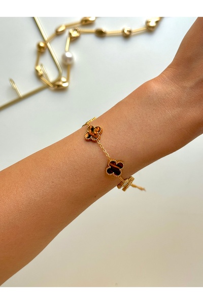 YOUES JEWELRY 316L Steel Gold Double Sided Bracelet