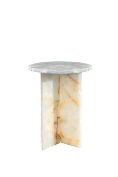 raffinato Onyx Gummy Mavi Mermer Yan Sehpa