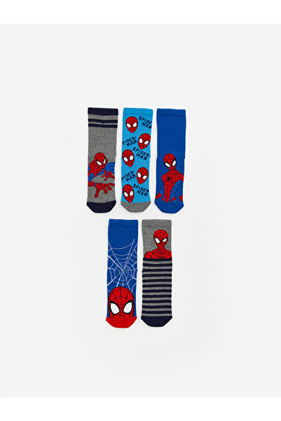 LC Waikiki New Season Spider-Man Patterned Boys' Socks 5-Piece Set