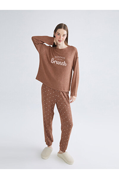 LC Waikiki New Season Crew Neck Printed Women's Pajama Set