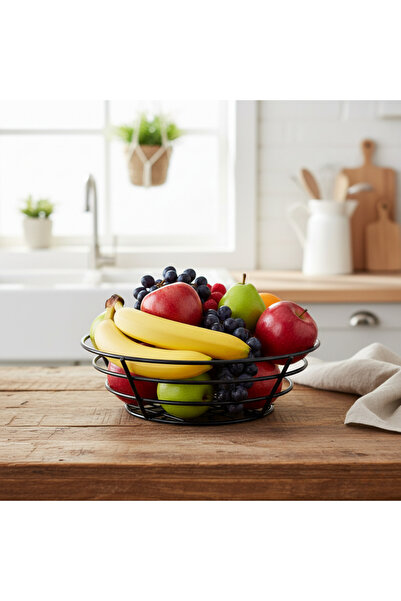 TEKMARKED Stylish and Functional Metal Bread Bowl / Fruit Bowl