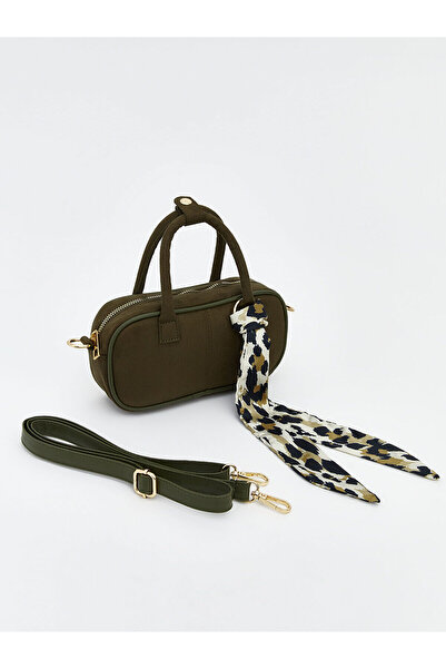 LC Waikiki New Season Women's Shoulder Bag with Scarf Detail and Suede Look