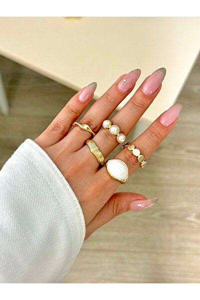 YOUES JEWELRY مجموعة من 5 خواتم للنساء