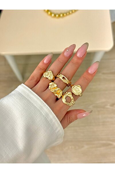 YOUES JEWELRY مجموعة من 5 خواتم للنساء