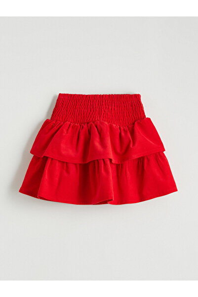 LC Waikiki Lcw Kids Layered Girls' Velvet Skirt and Pantyhose