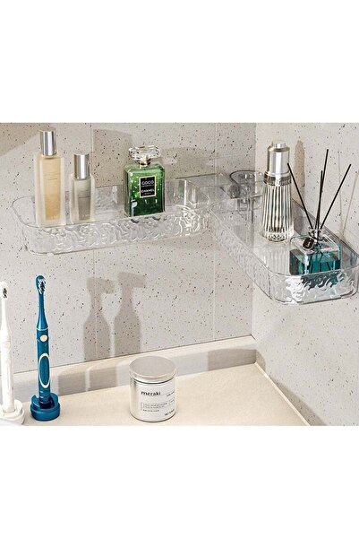 Generic Foldable Wall-Mounted Corner/Flat Shower Shelf (Transparent)