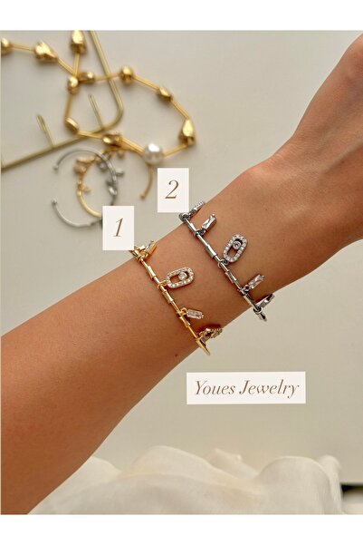 YOUES JEWELRY سوار قابل للتعديل مع حلية متدلية من الفولاذ