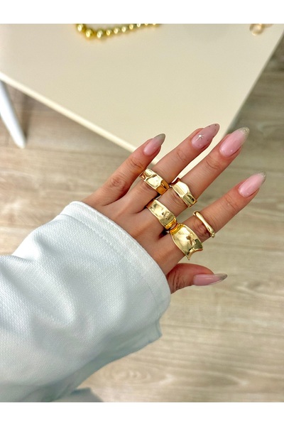YOUES JEWELRY مجموعة من 5 خواتم للنساء