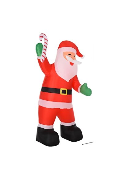 HOMCOM Inflatable Santa Claus, Polyester, 243 cm, LED Lights, Multicolor