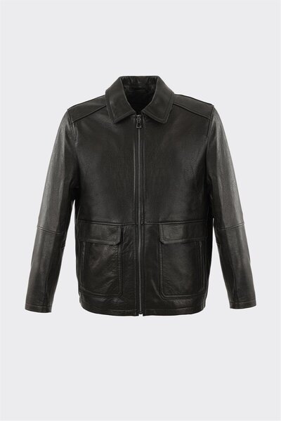 Elle Shoes Siyah Deri Erkek Ceket