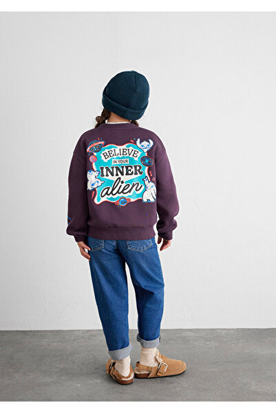 Mavi Stitch Printed Purple Sweatshirt