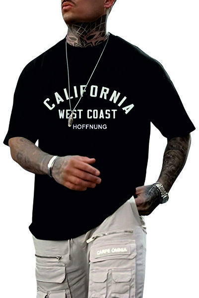 HOFFNUNG Unisex Casual Short Sleeve T-Shirt - Crew Neck Solid Color California Tshirt