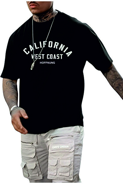 HOFFNUNG Unisex Casual Short Sleeve T-Shirt - Crew Neck Solid Color California Tshirt