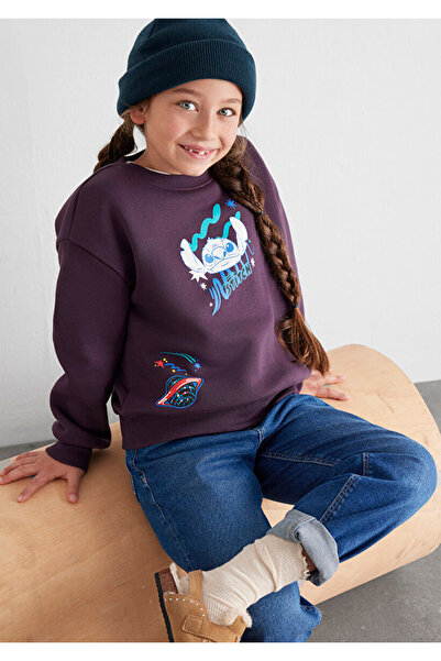 Mavi Stitch Printed Purple Sweatshirt