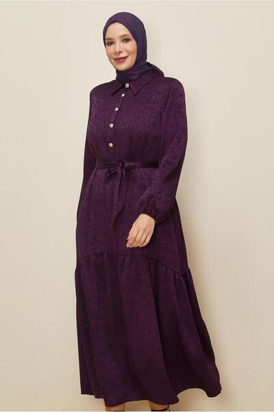 Alvina Belted Jacquard Dress 20874