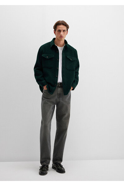 Mavi Wool Blend Green Shirt Loose Fit / Relaxed Fit 0211780-71929