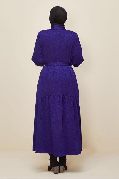 Alvina Belted Jacquard Dress 20874